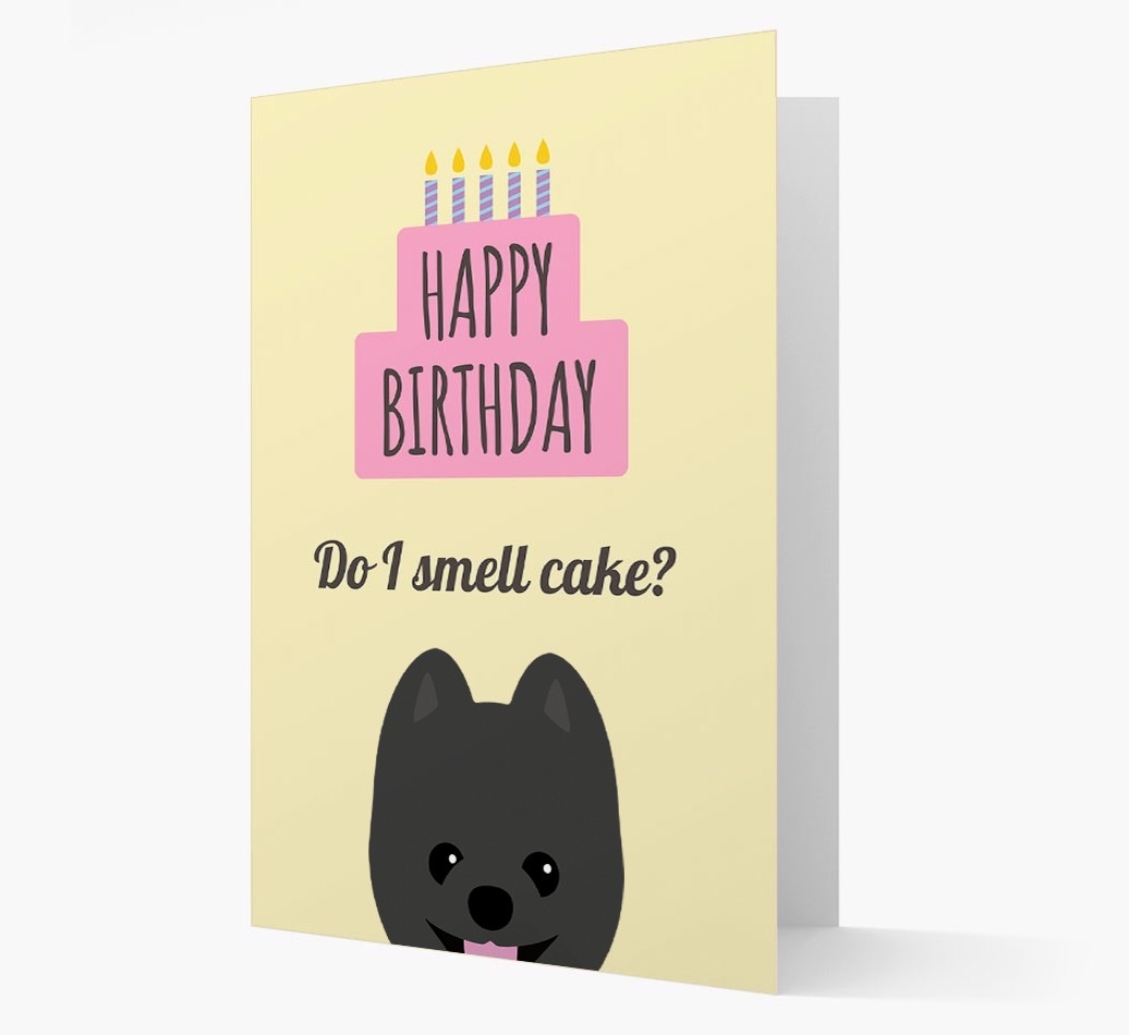 Card 'Do I smell cake?' with {breedCommonName} Icon