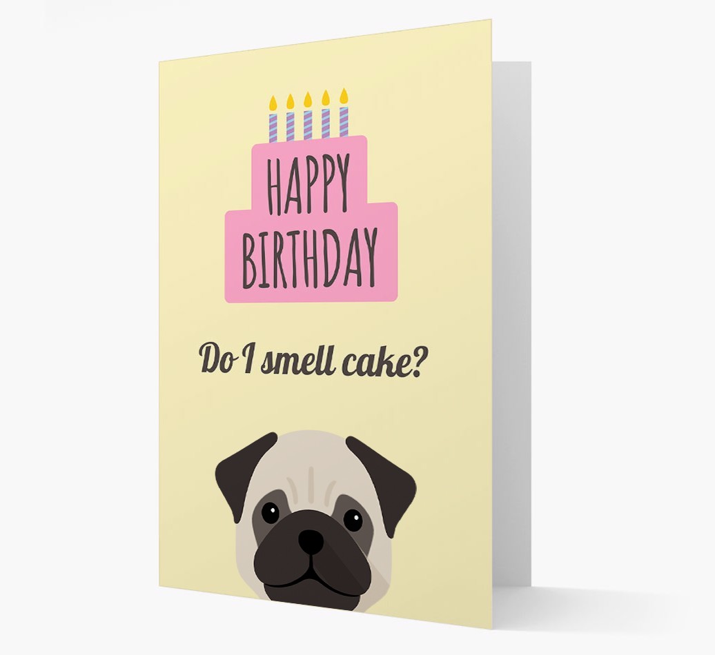 Card 'Do I smell cake?' with {breedCommonName} Icon