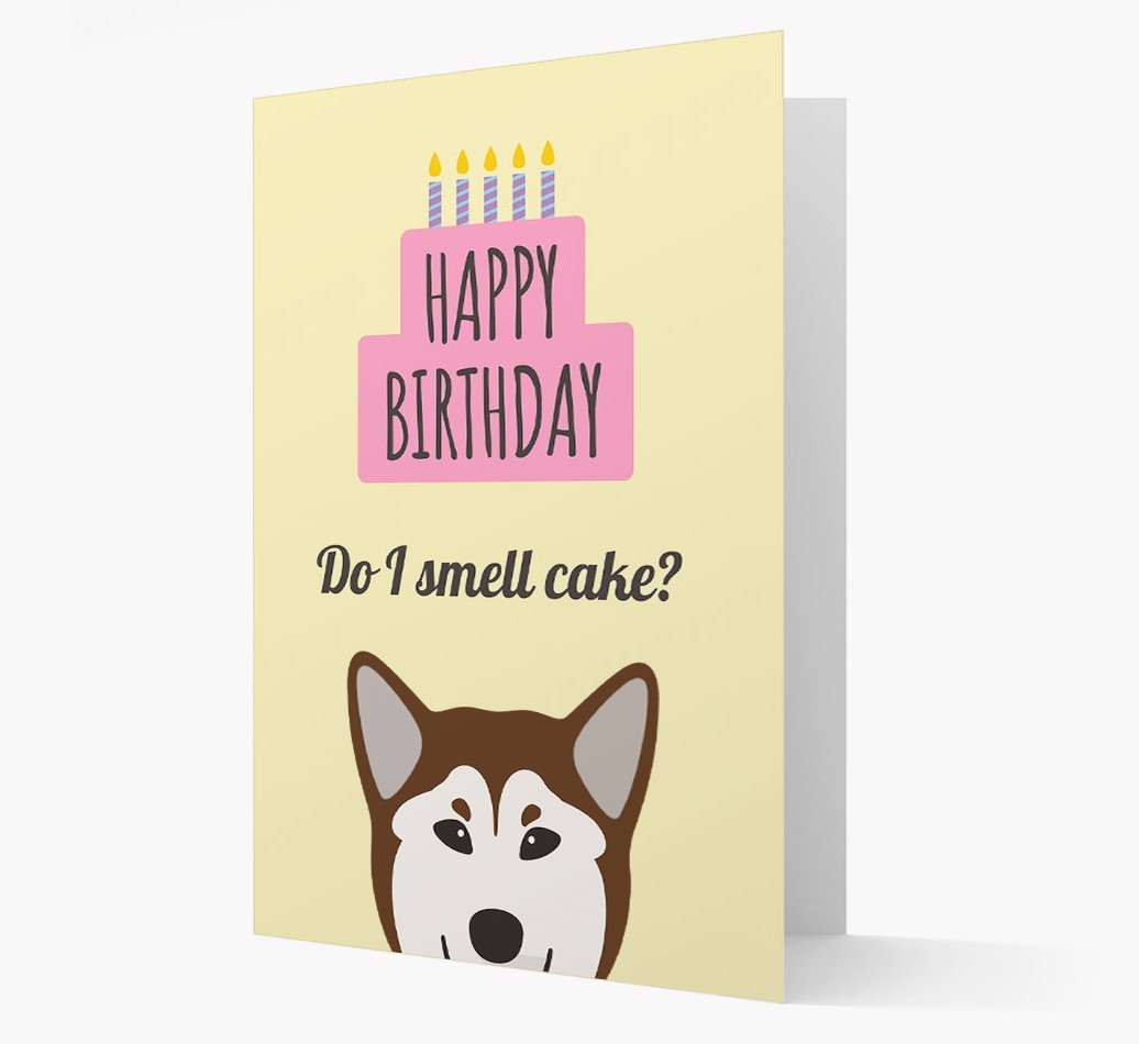 Card 'Do I smell cake?' with {breedCommonName} Icon