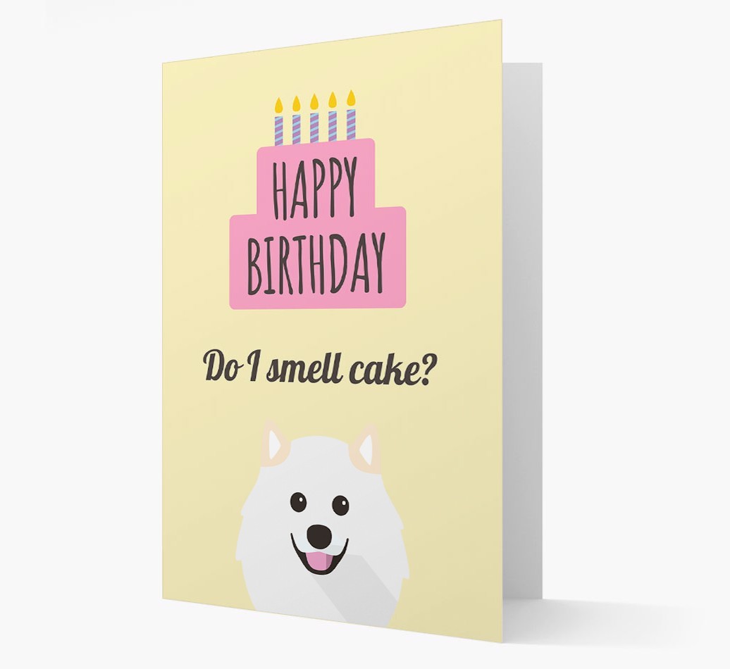 Card 'Do I smell cake?' with {breedCommonName} Icon