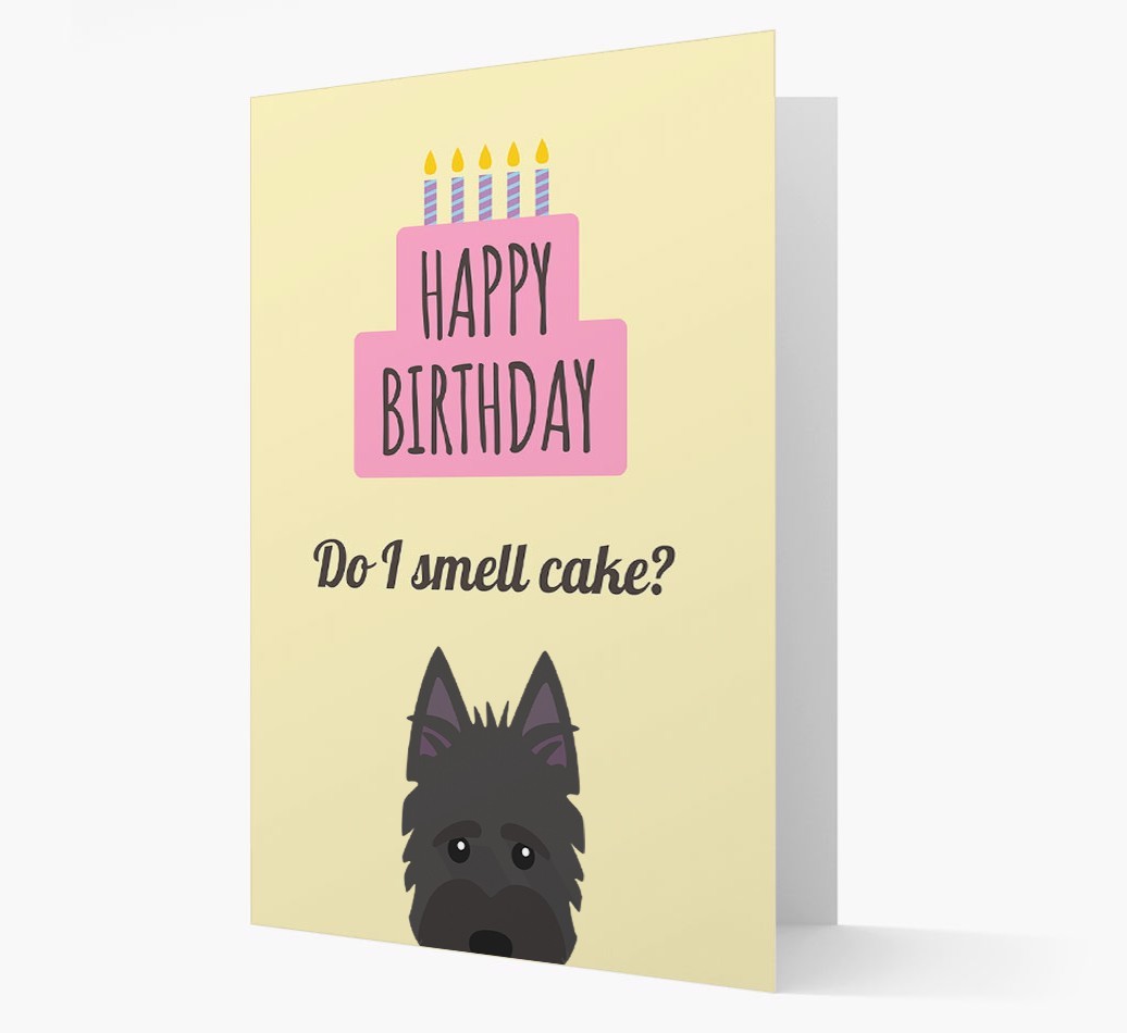 Card 'Do I smell cake?' with {breedCommonName} Icon