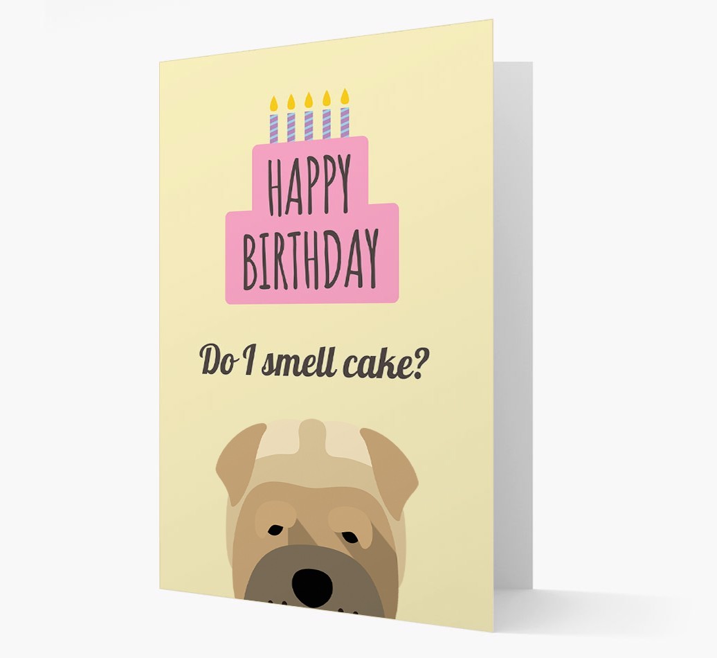Card 'Do I smell cake?' with {breedCommonName} Icon