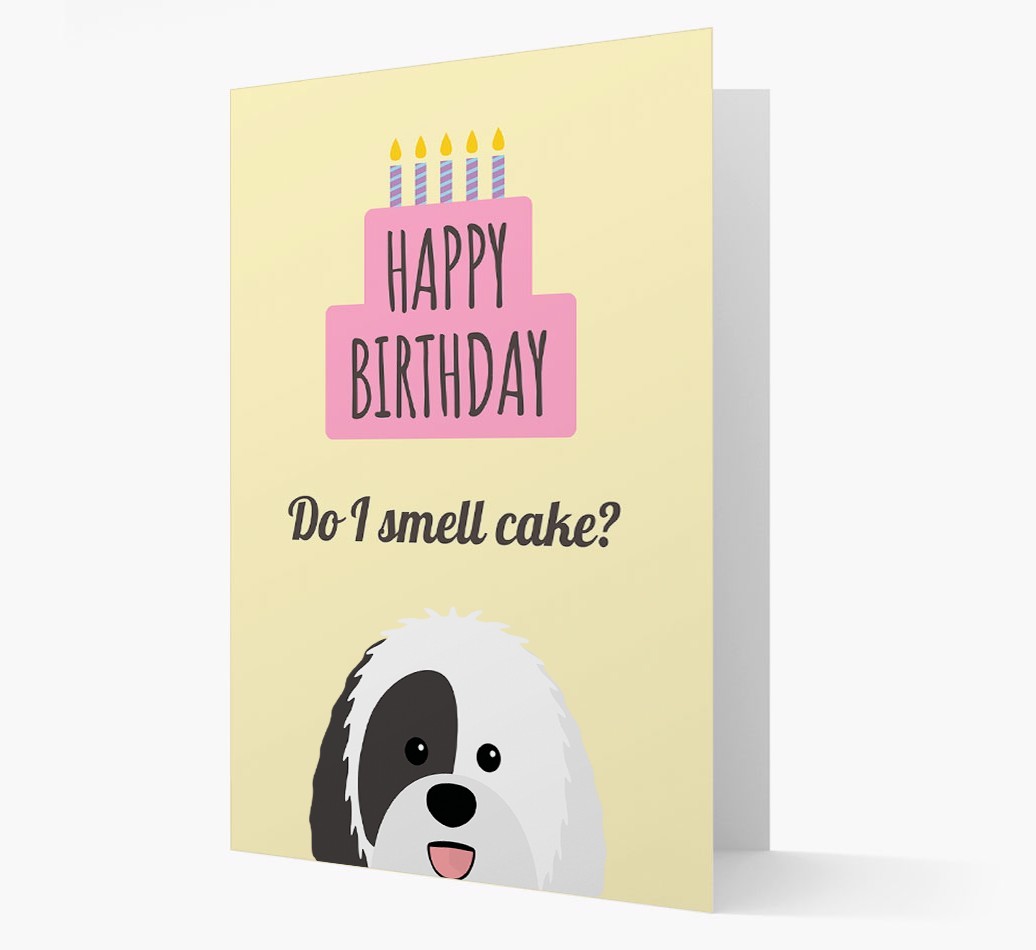 Card 'Do I smell cake?' with {breedCommonName} Icon