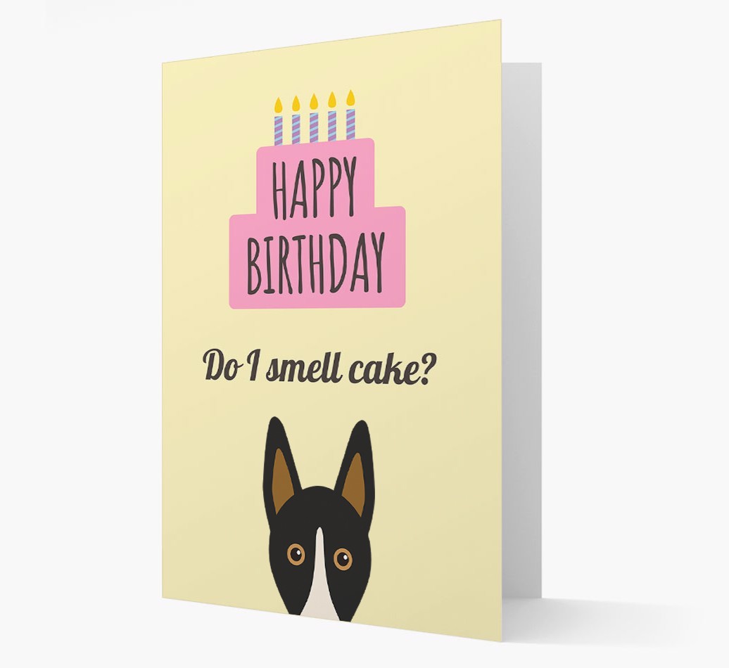 Card 'Do I smell cake?' with {breedCommonName} Icon