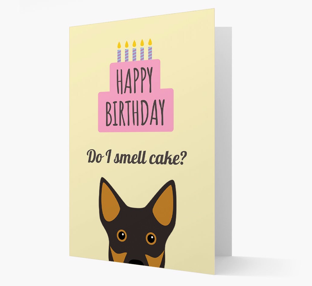 Card 'Do I smell cake?' with {breedCommonName} Icon