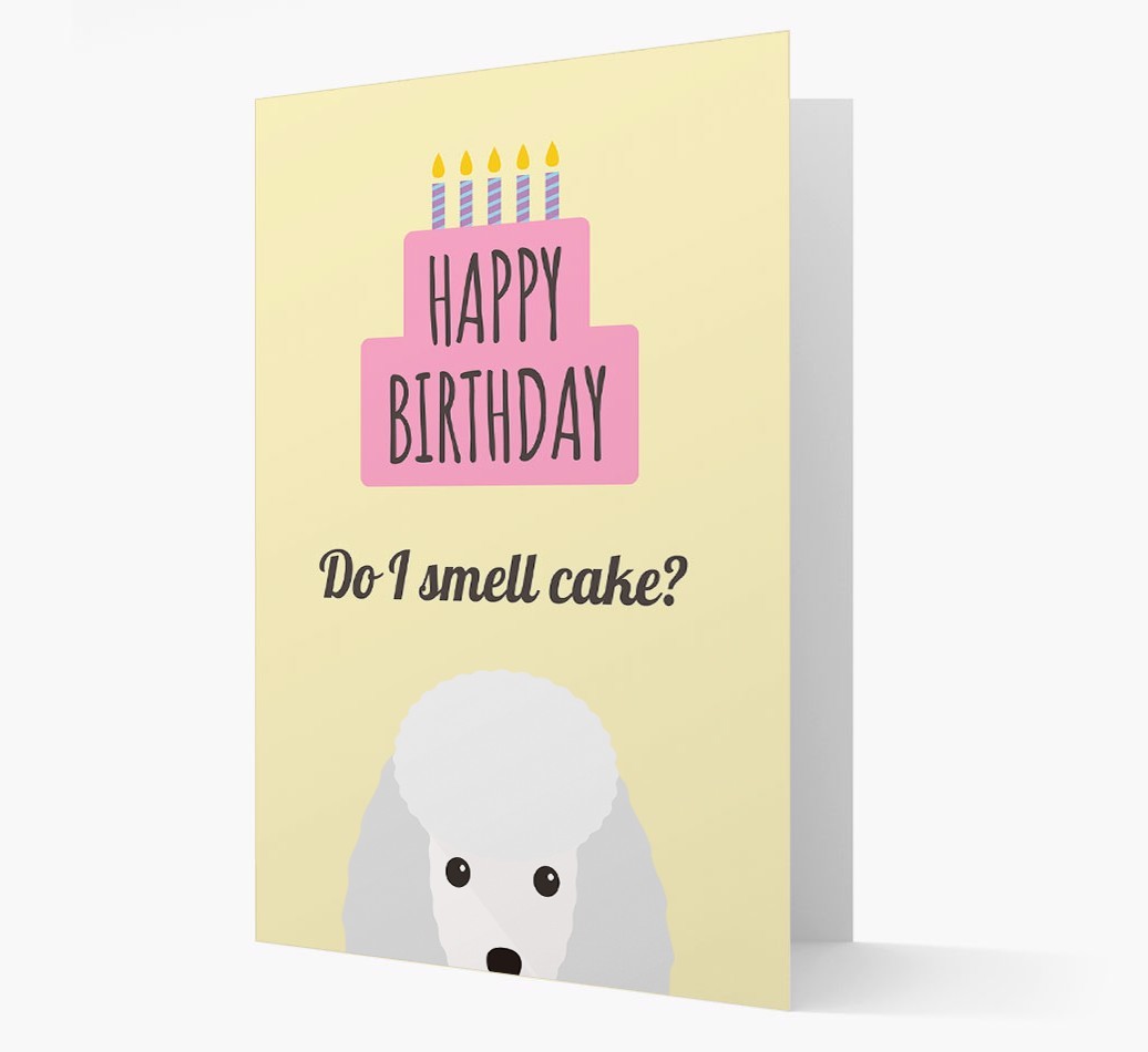 Card 'Do I smell cake?' with {breedCommonName} Icon