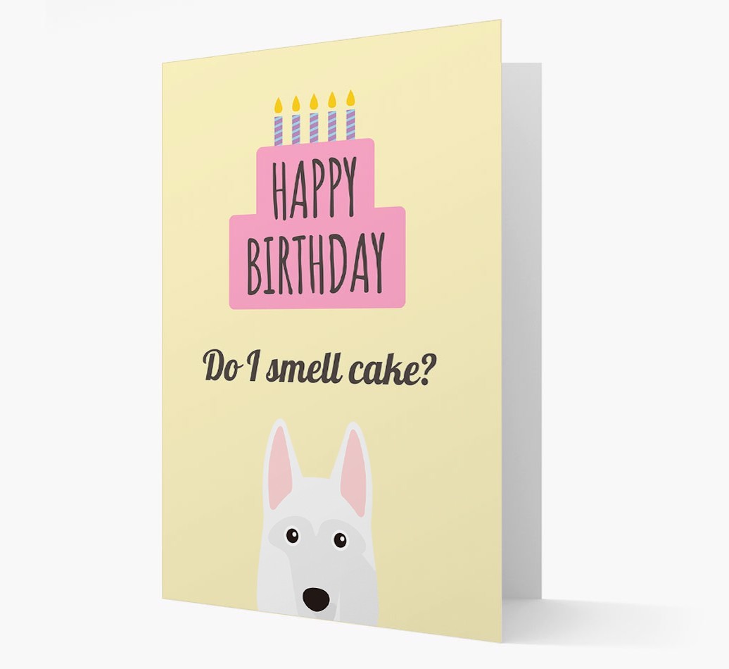 Card 'Do I smell cake?' with {breedCommonName} Icon