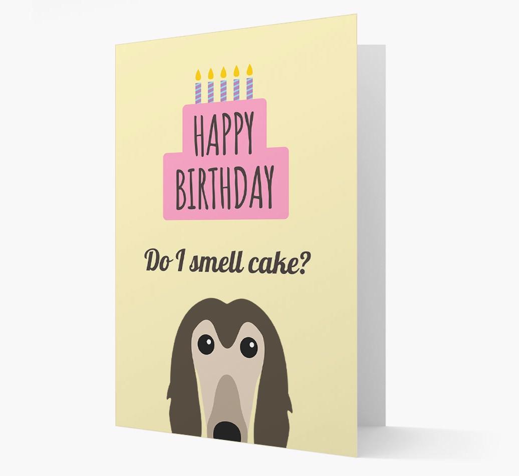 Card 'Do I smell cake?' with {breedCommonName} Icon