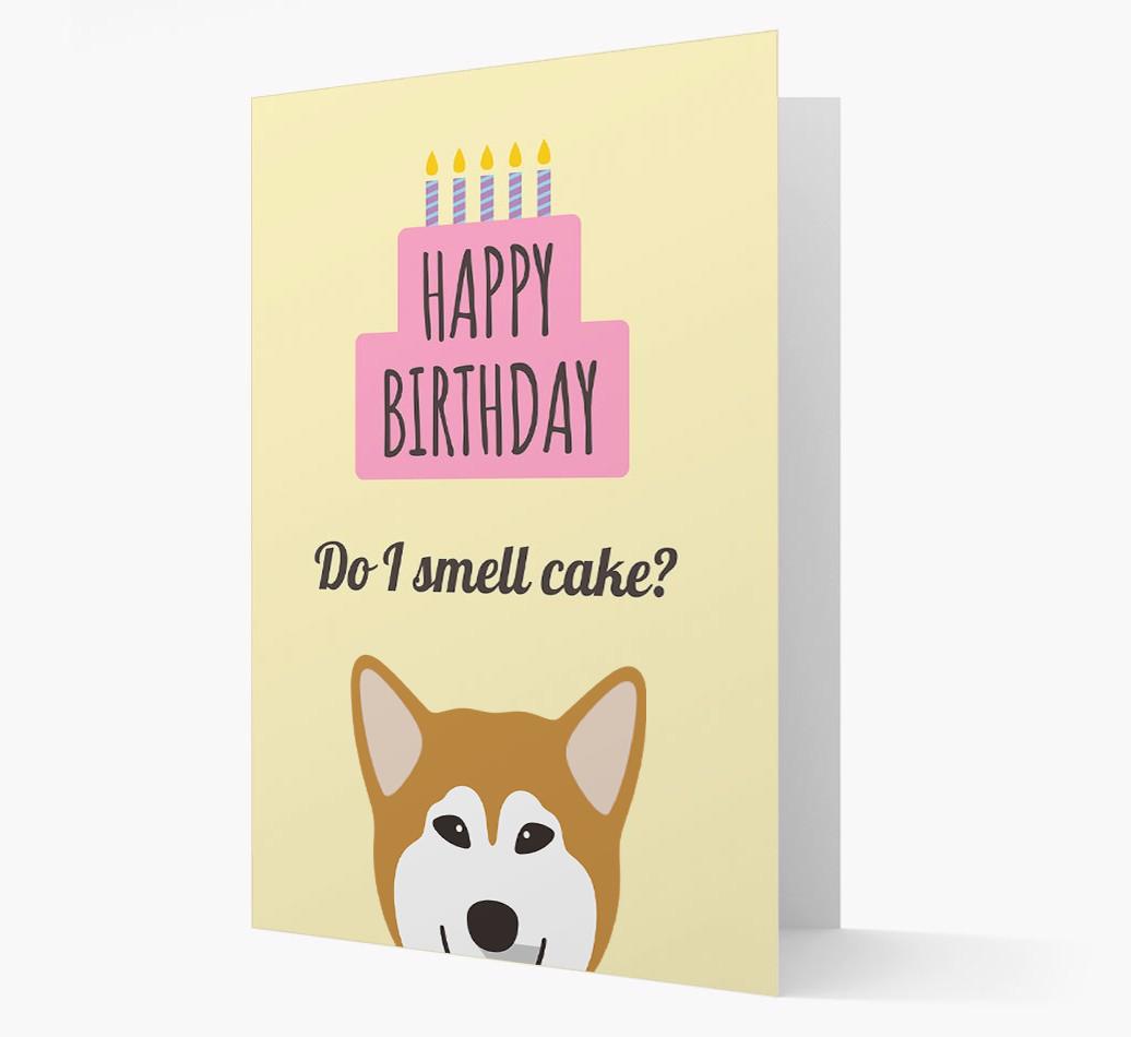 Card 'Do I smell cake?' with {breedCommonName} Icon