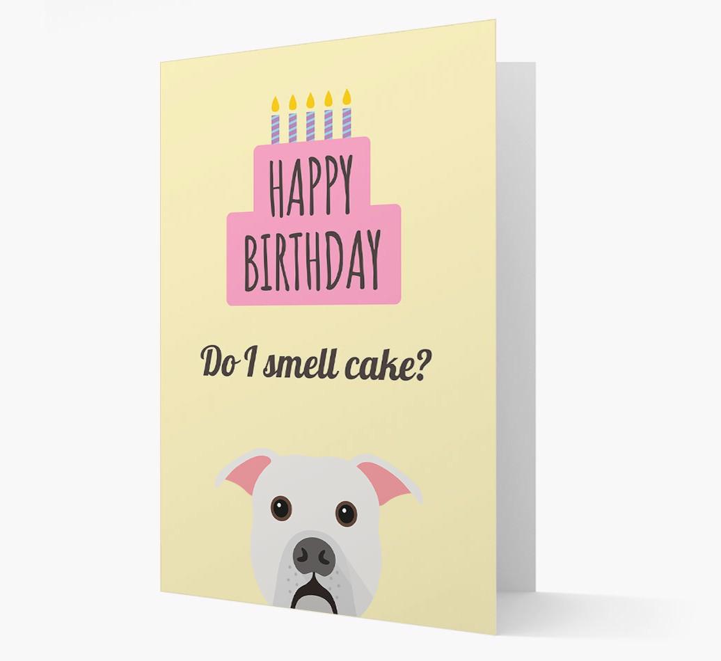 Card 'Do I smell cake?' with {breedCommonName} Icon