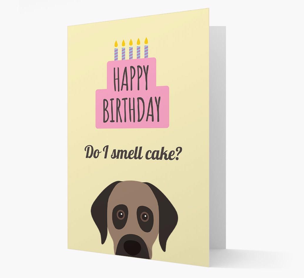 Card 'Do I smell cake?' with {breedCommonName} Icon