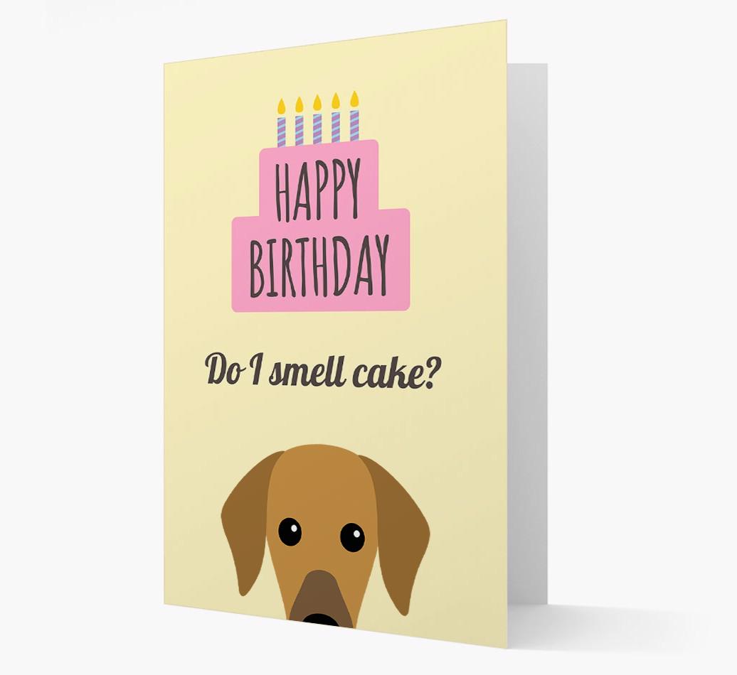 Card 'Do I smell cake?' with {breedCommonName} Icon