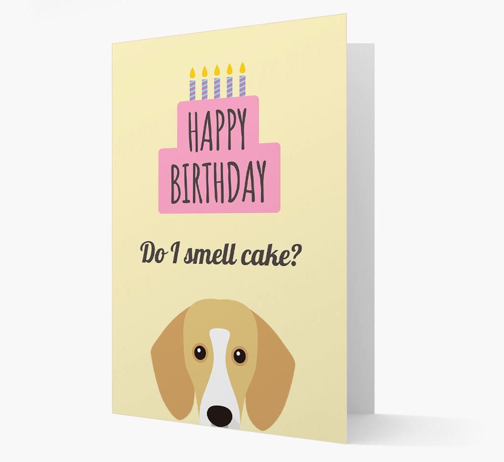 Card 'Do I smell cake?' with {breedCommonName} Icon