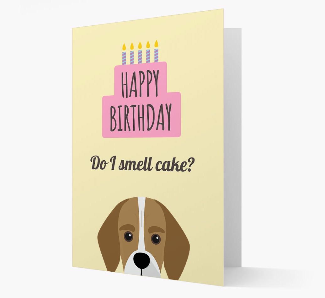 Card 'Do I smell cake?' with {breedCommonName} Icon