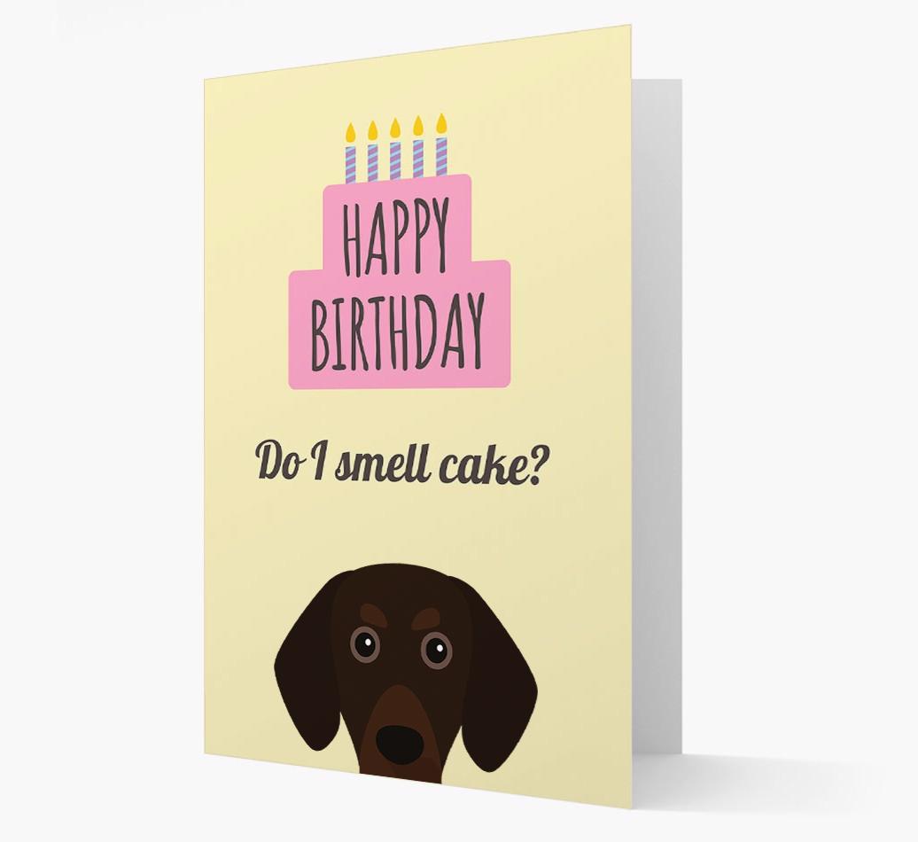 Card 'Do I smell cake?' with {breedCommonName} Icon