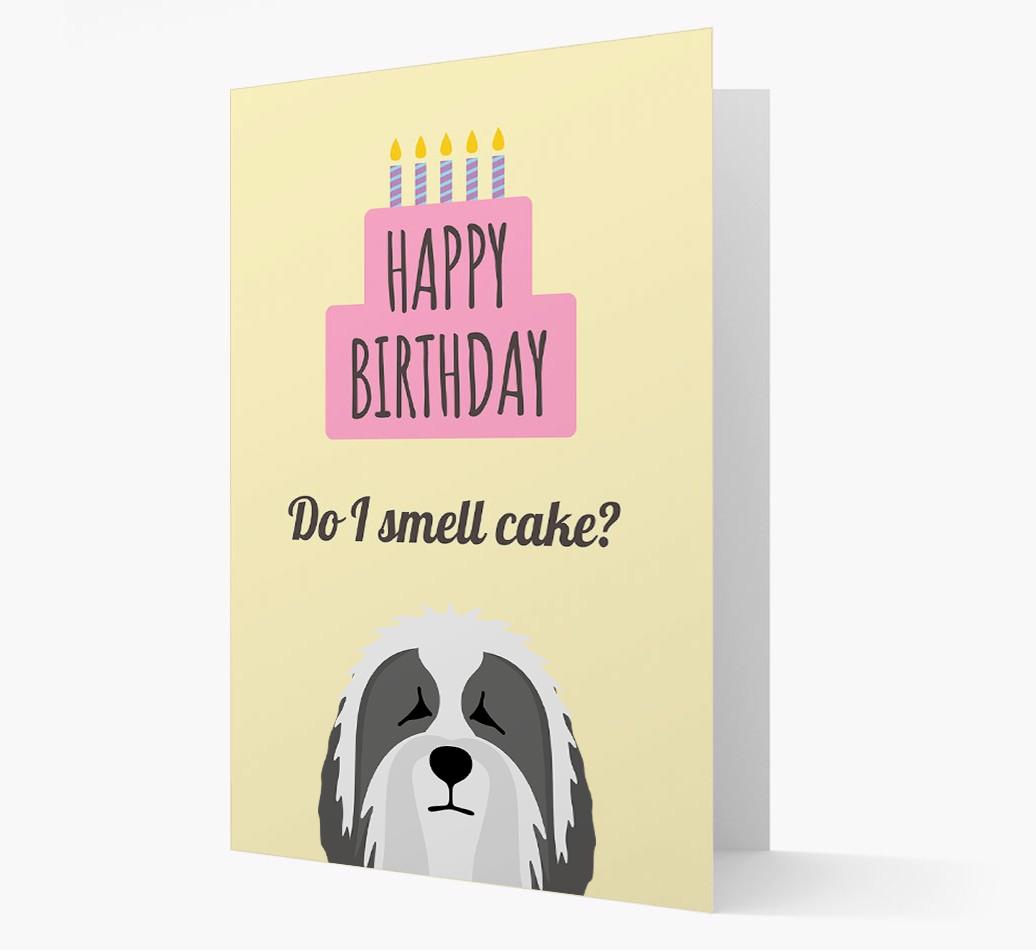 Card 'Do I smell cake?' with {breedCommonName} Icon