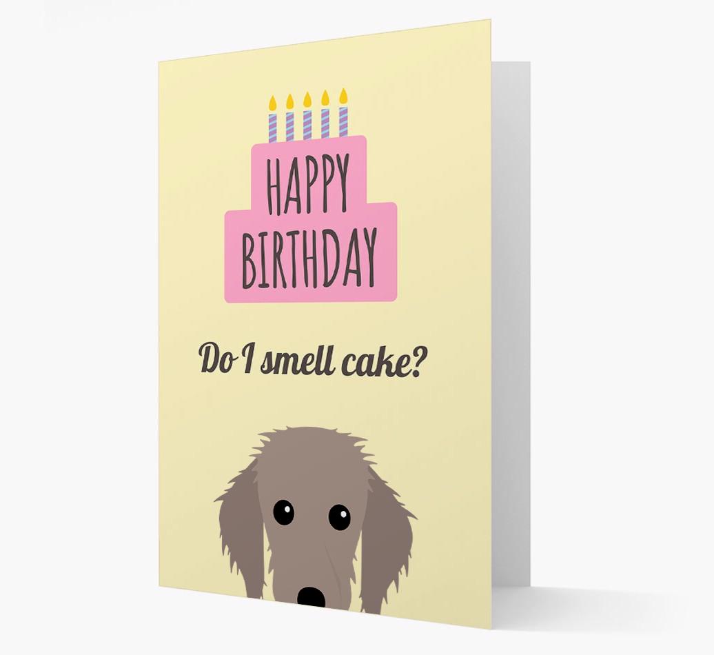 Card 'Do I smell cake?' with {breedCommonName} Icon