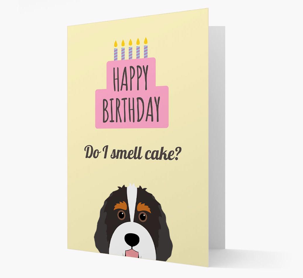 Card 'Do I smell cake?' with {breedCommonName} Icon