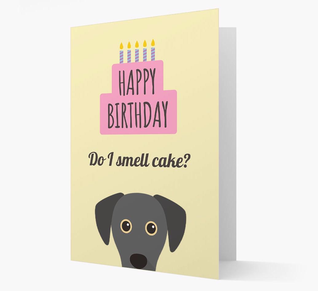 Card 'Do I smell cake?' with {breedCommonName} Icon