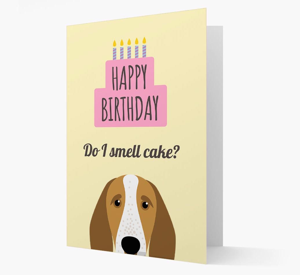 Card 'Do I smell cake?' with {breedCommonName} Icon