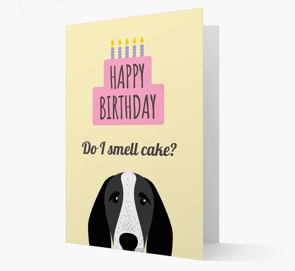 Card 'Do I smell cake?' with {breedCommonName} Icon