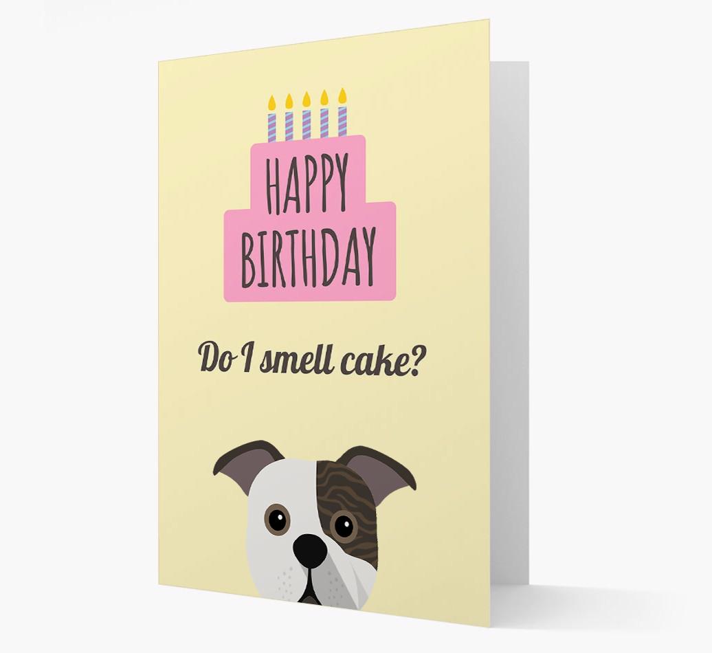 Card 'Do I smell cake?' with {breedCommonName} Icon