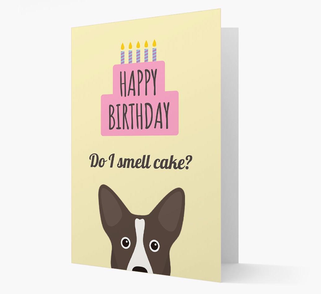Card 'Do I smell cake?' with {breedCommonName} Icon