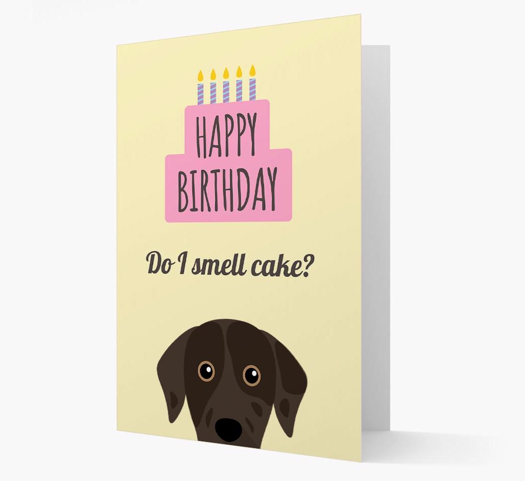 Card 'Do I smell cake?' with {breedCommonName} Icon
