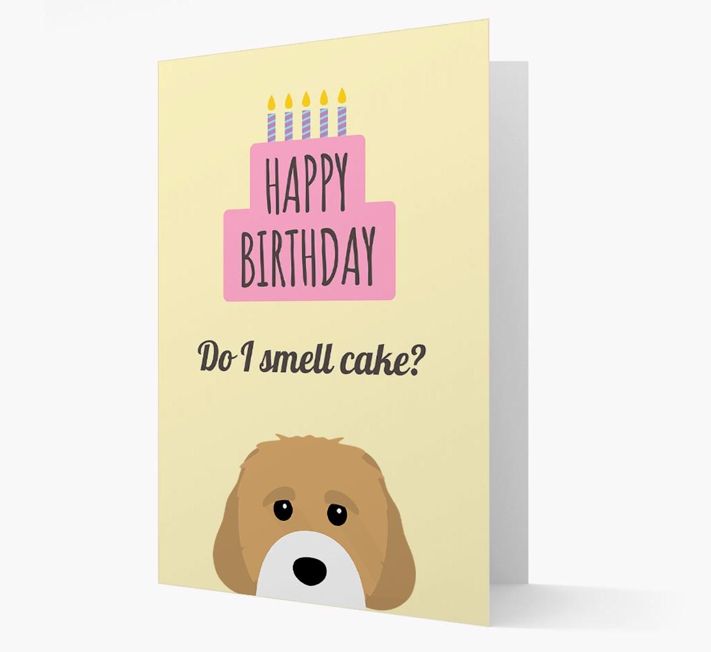 Card 'Do I smell cake?' with {breedCommonName} Icon