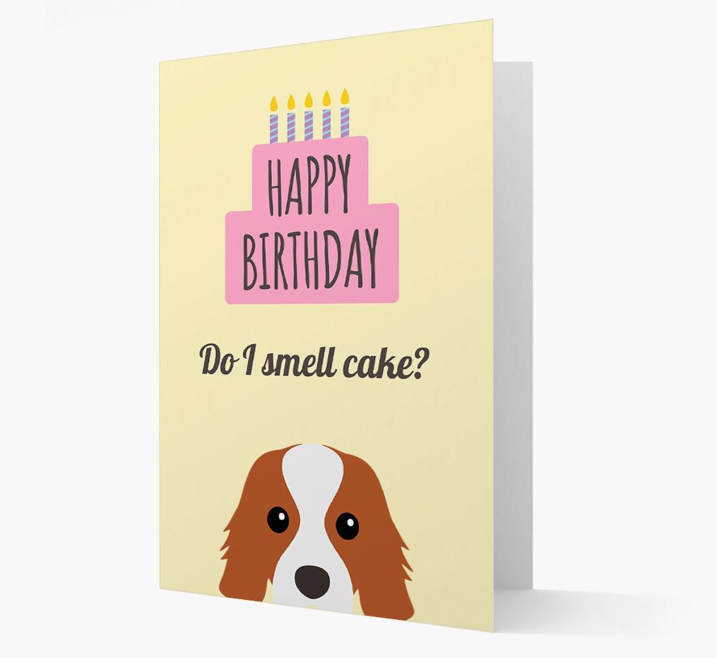 Card 'Do I smell cake?' with {breedCommonName} Icon