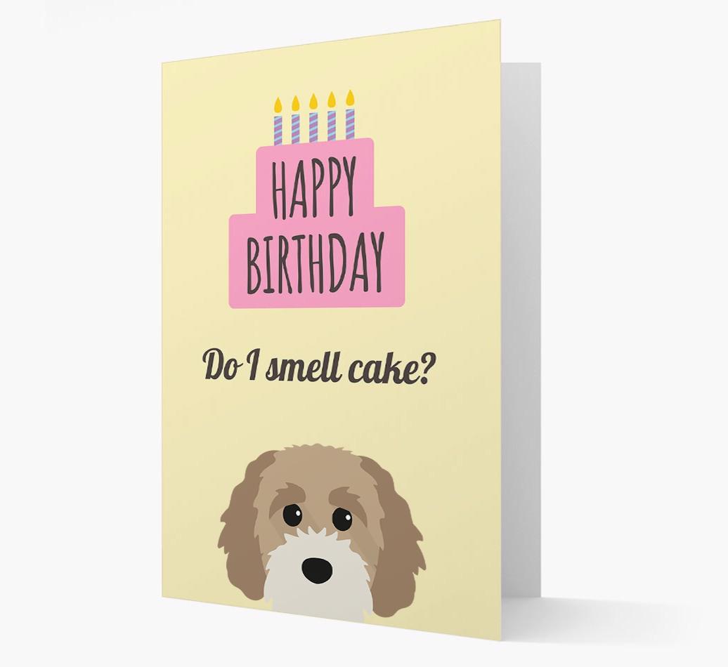 Card 'Do I smell cake?' with {breedCommonName} Icon