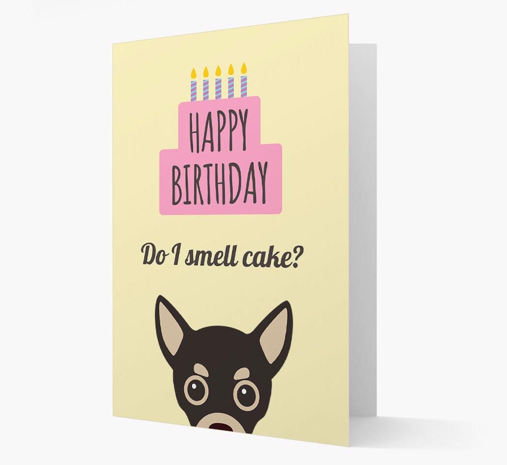 Card 'Do I smell cake?' with {breedCommonName} Icon