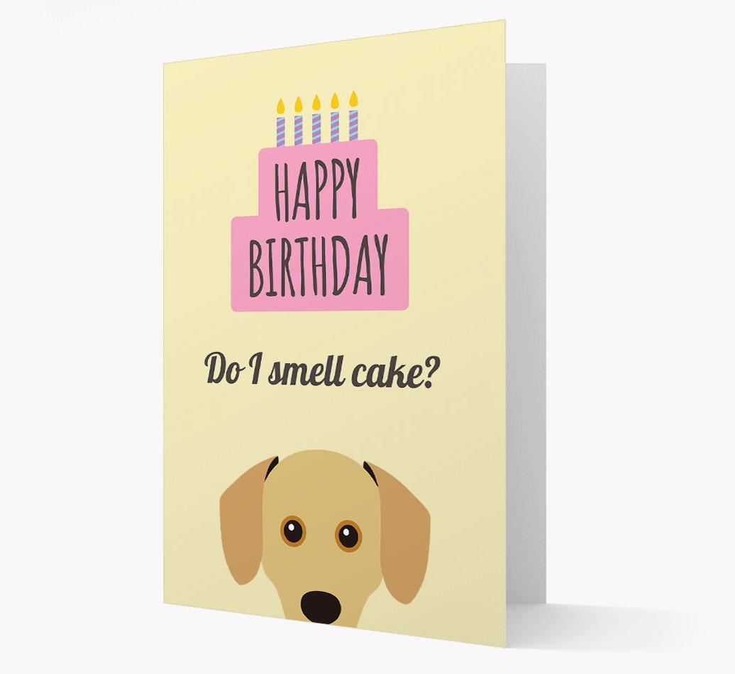 Card 'Do I smell cake?' with {breedCommonName} Icon