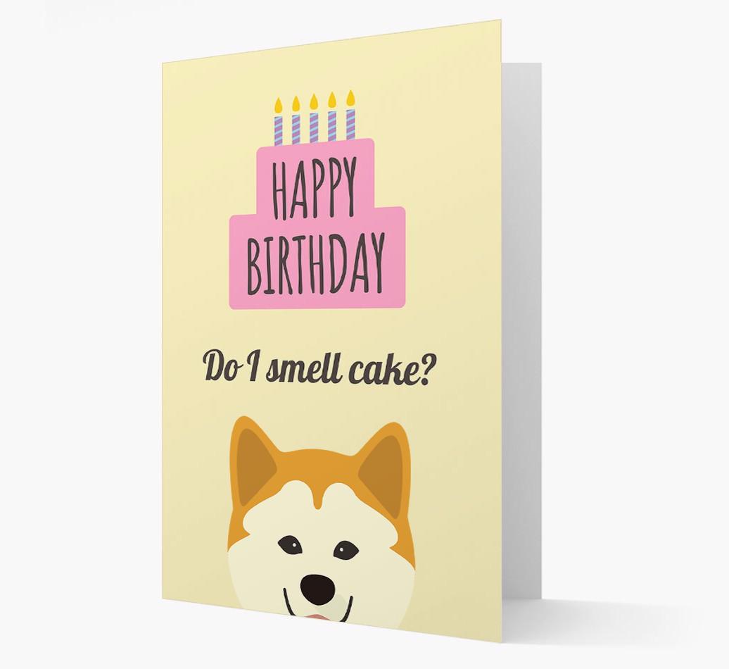 Card 'Do I smell cake?' with {breedCommonName} Icon