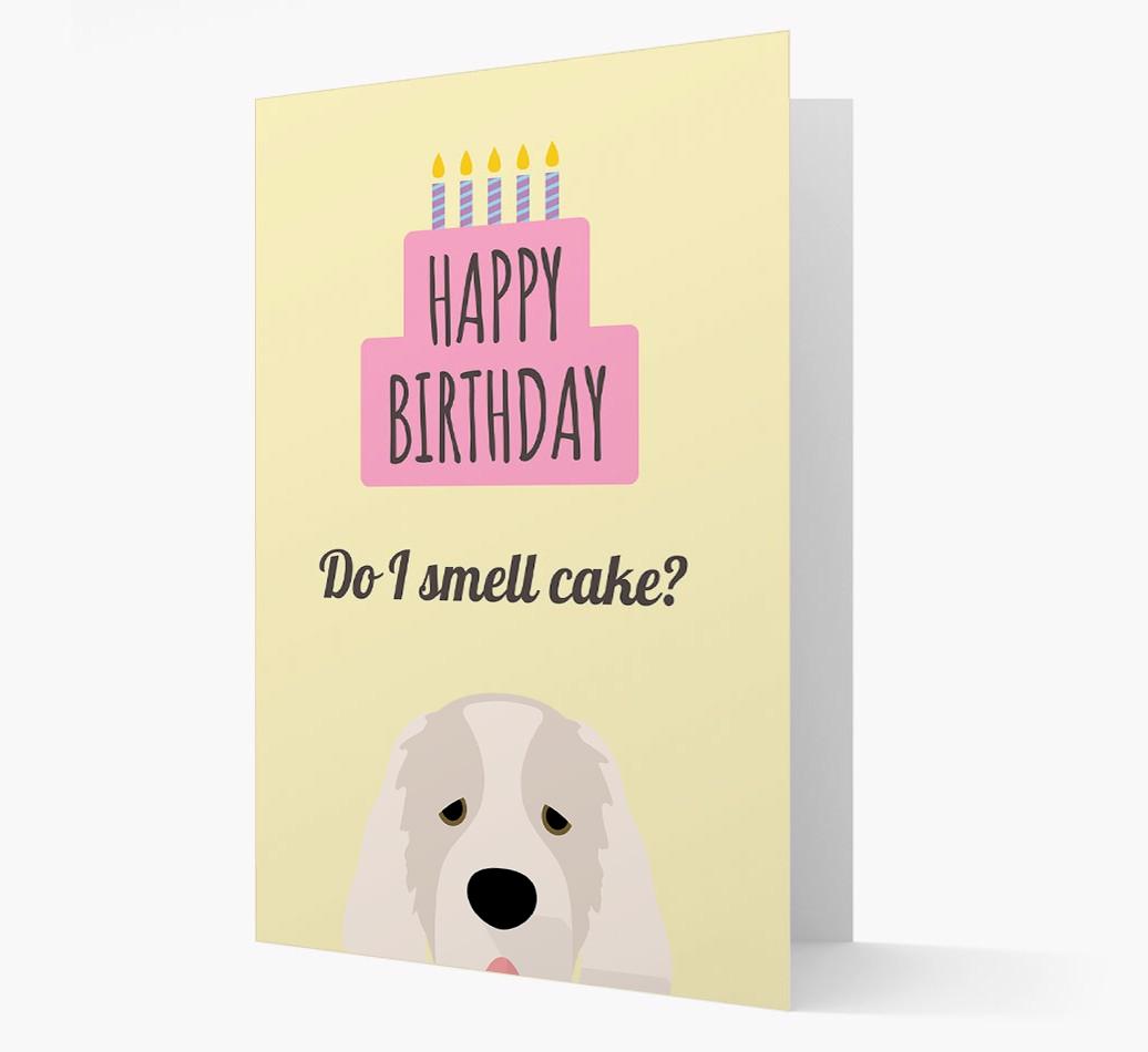 Card 'Do I smell cake?' with {breedCommonName} Icon