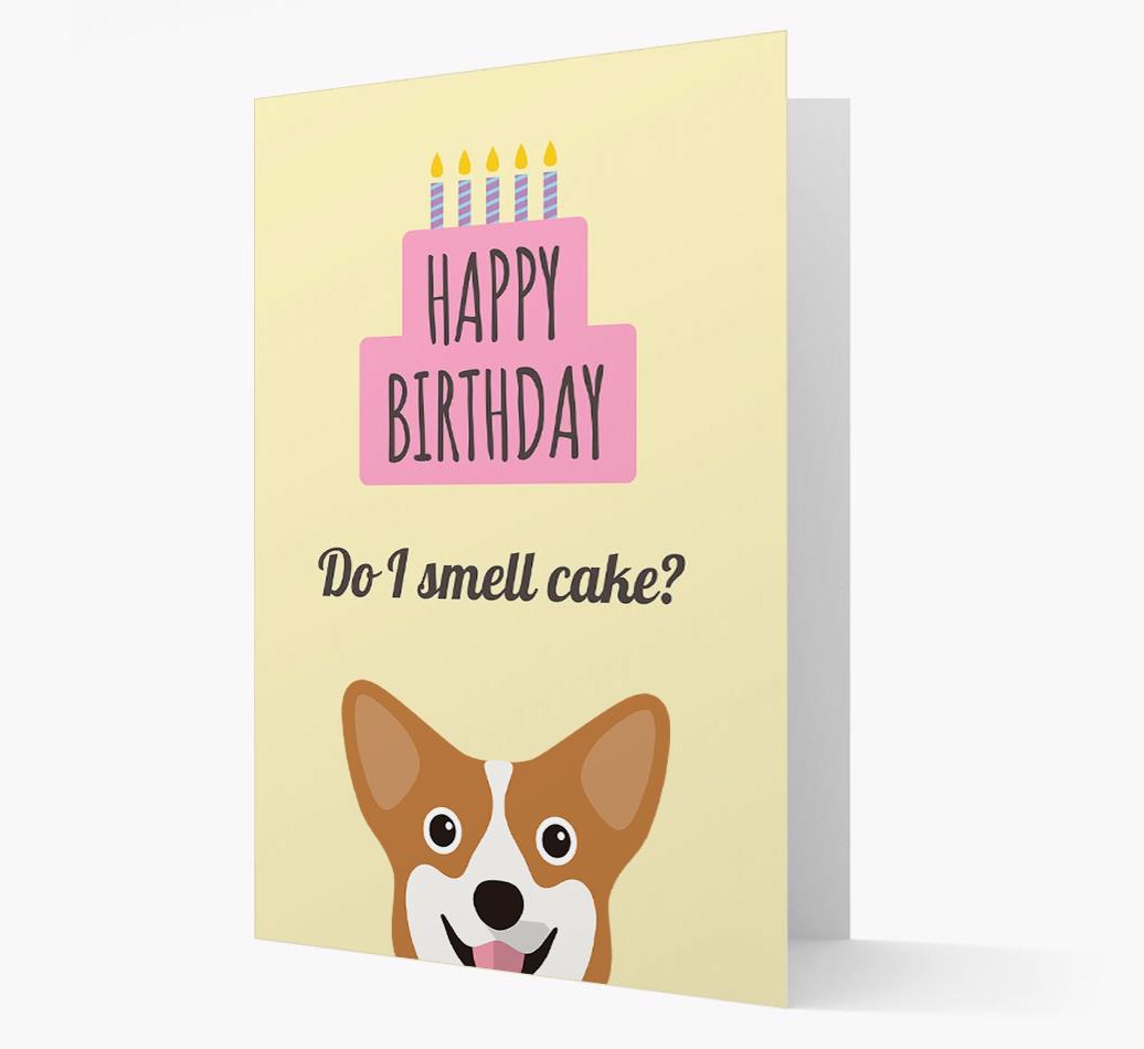 Card 'Do I smell cake?' with {breedCommonName} Icon