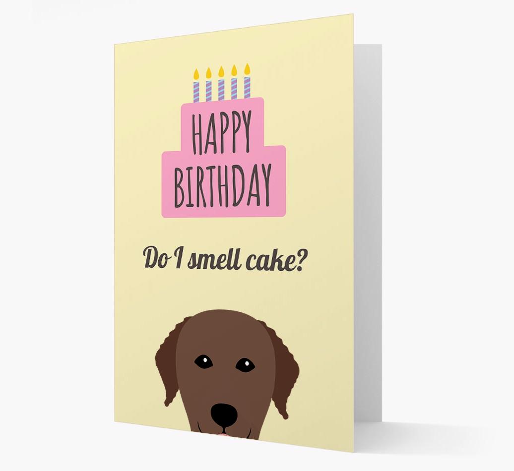 Card 'Do I smell cake?' with {breedCommonName} Icon