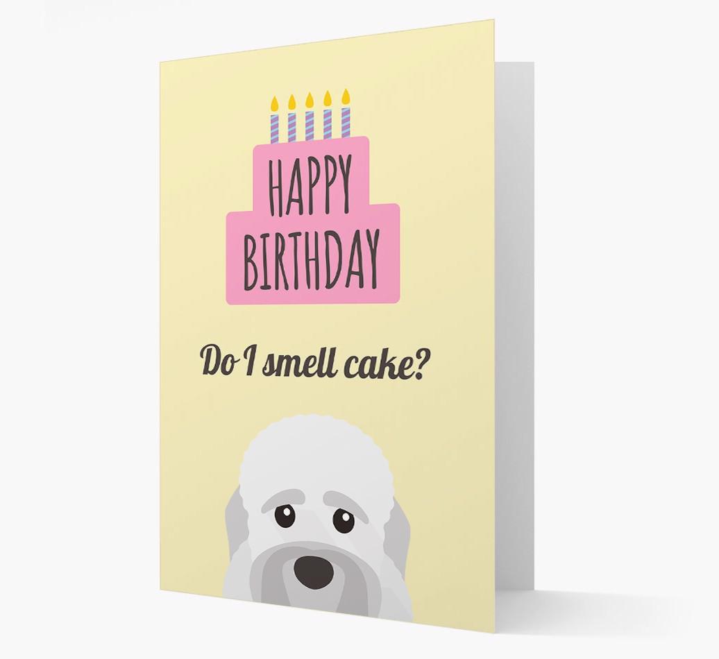 Card 'Do I smell cake?' with {breedCommonName} Icon