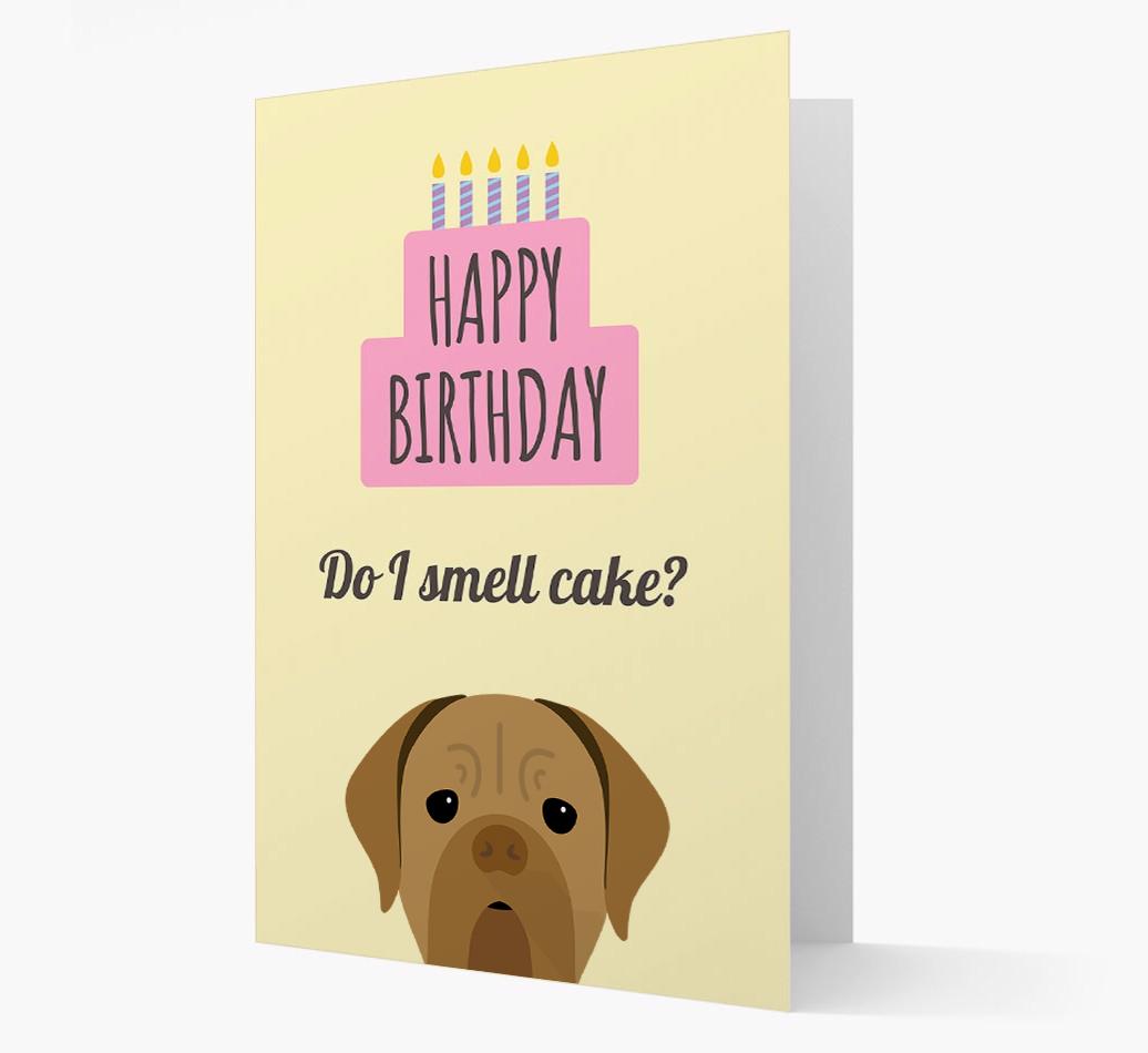 Card 'Do I smell cake?' with {breedCommonName} Icon