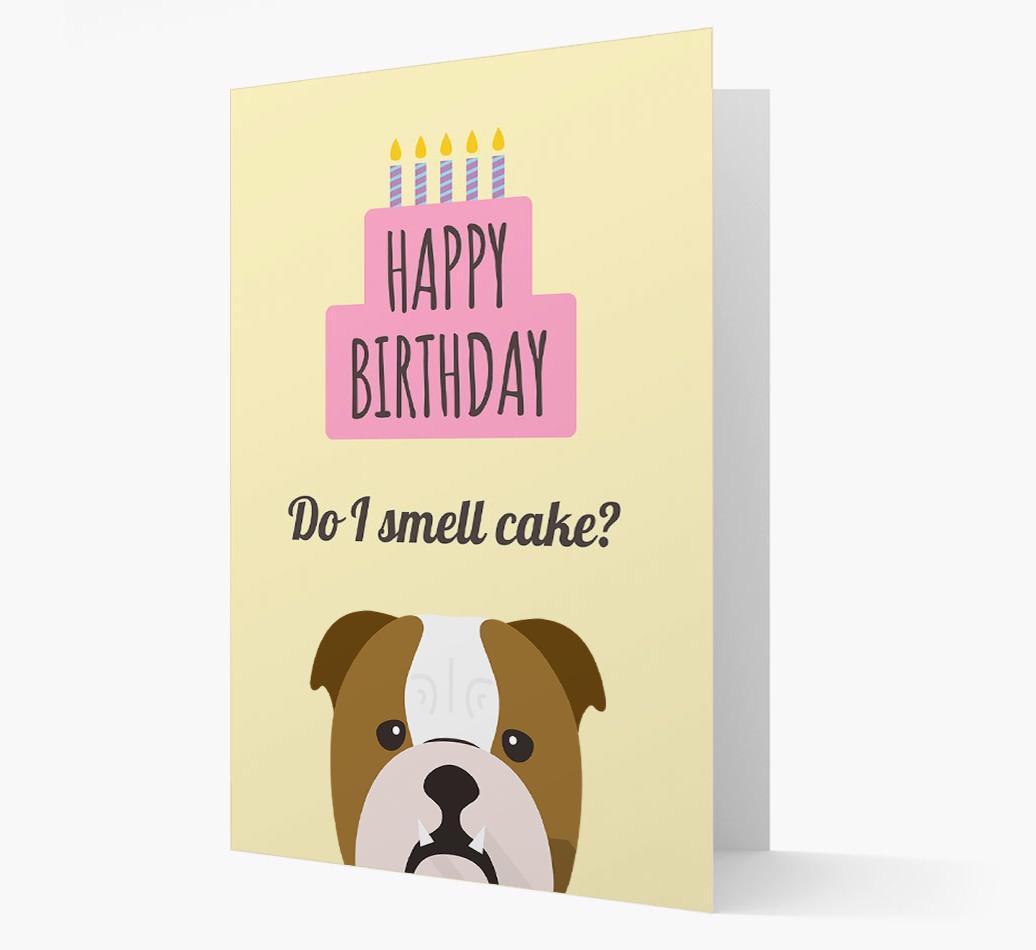 Card 'Do I smell cake?' with {breedCommonName} Icon