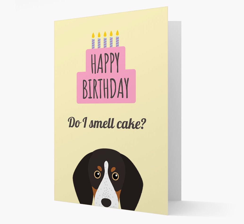 Card 'Do I smell cake?' with {breedCommonName} Icon