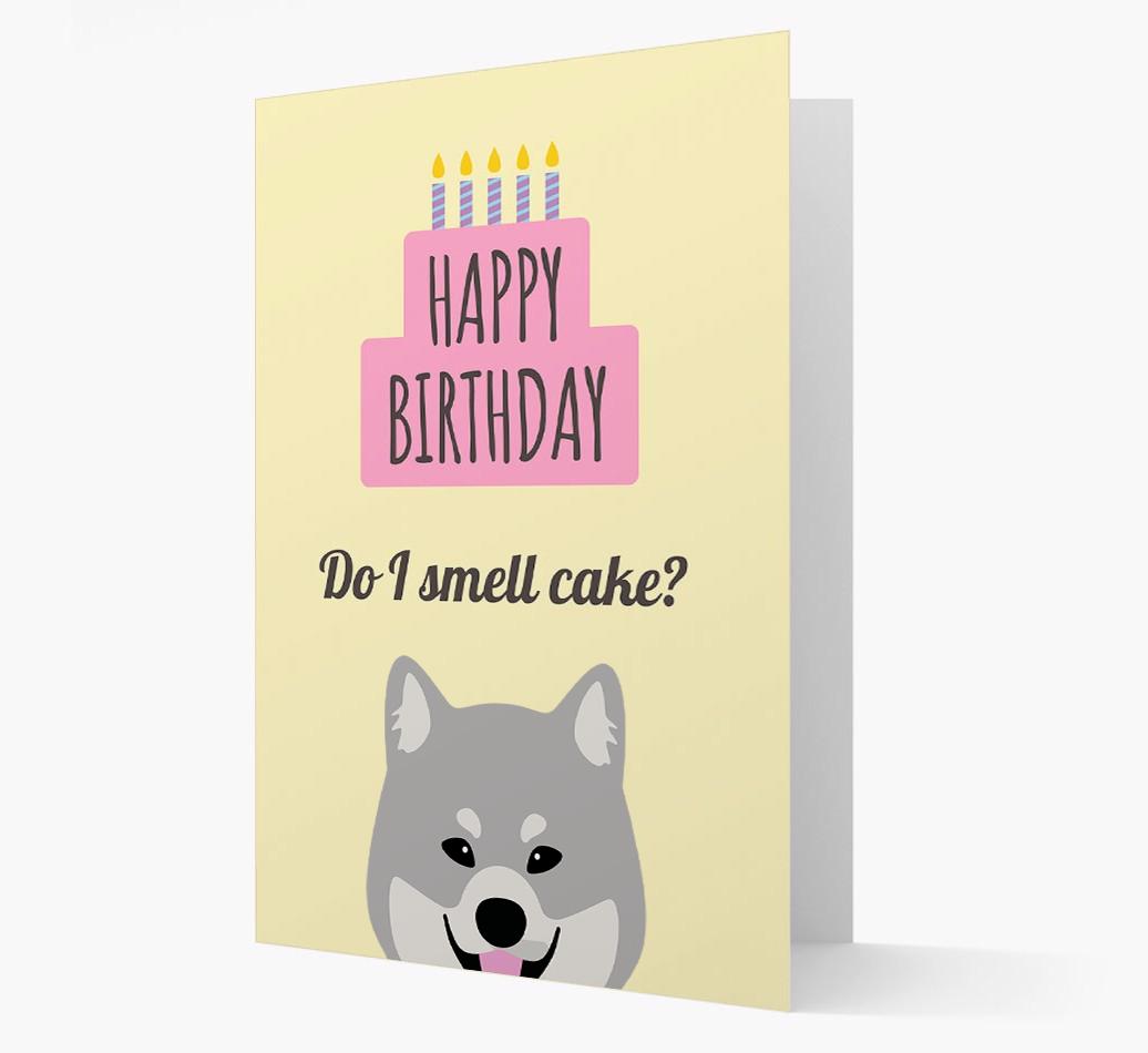 Card 'Do I smell cake?' with {breedCommonName} Icon