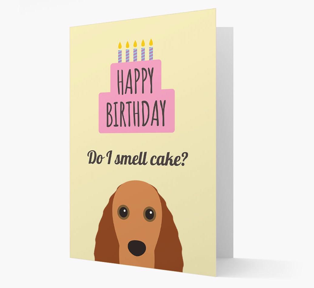 Card 'Do I smell cake?' with {breedCommonName} Icon