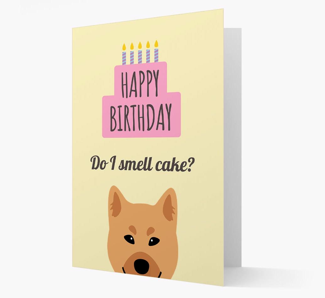 Card 'Do I smell cake?' with {breedCommonName} Icon