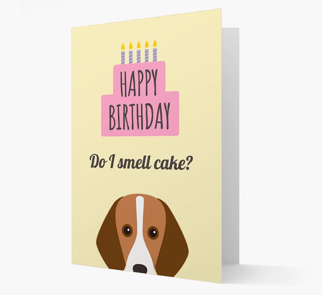 Card 'Do I smell cake?' with {breedCommonName} Icon