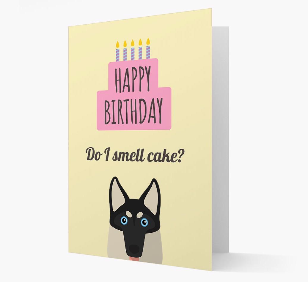 Card 'Do I smell cake?' with {breedCommonName} Icon