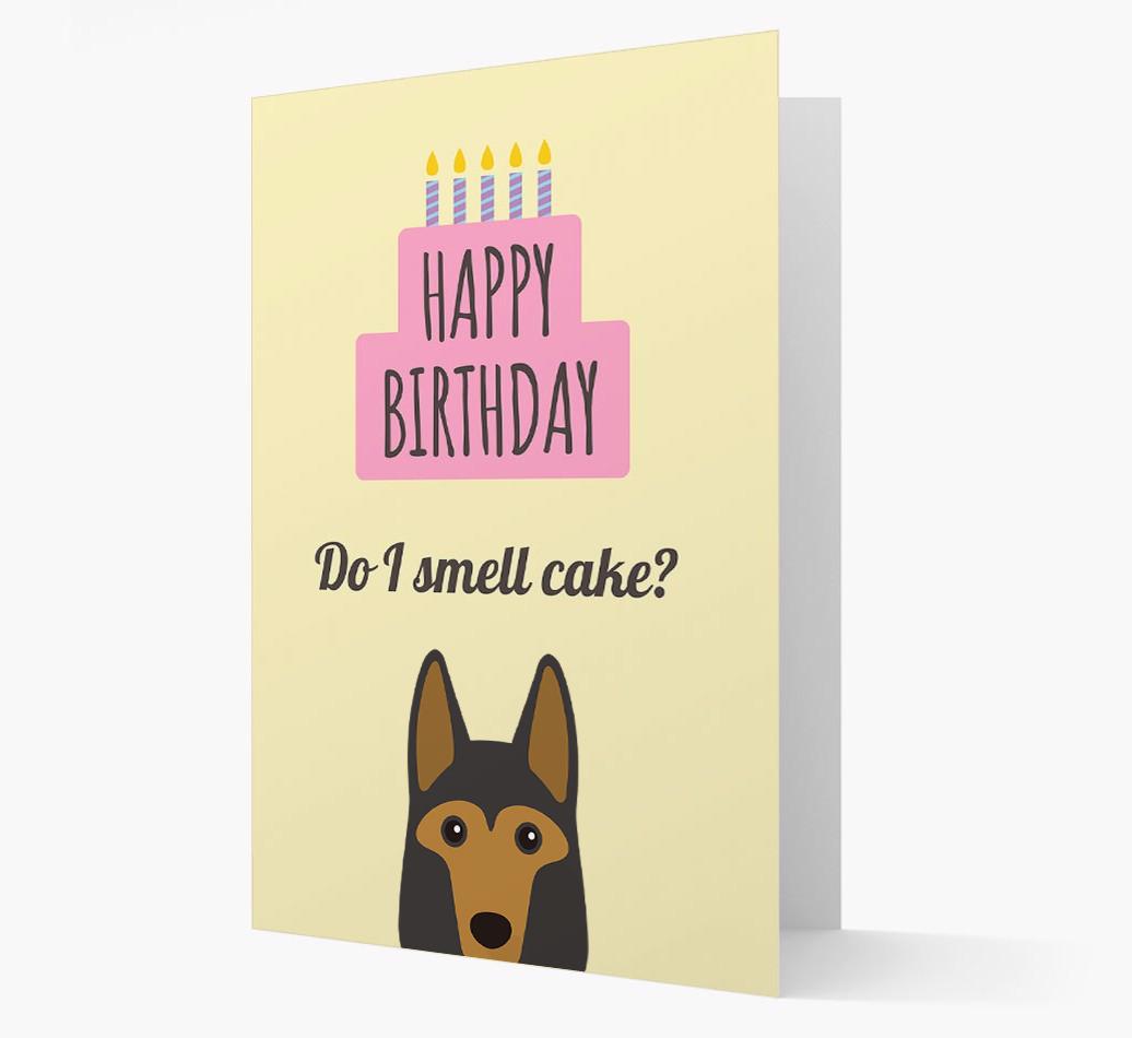 Card 'Do I smell cake?' with {breedCommonName} Icon