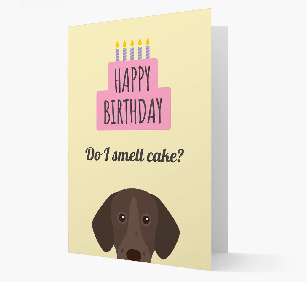 Card 'Do I smell cake?' with {breedCommonName} Icon