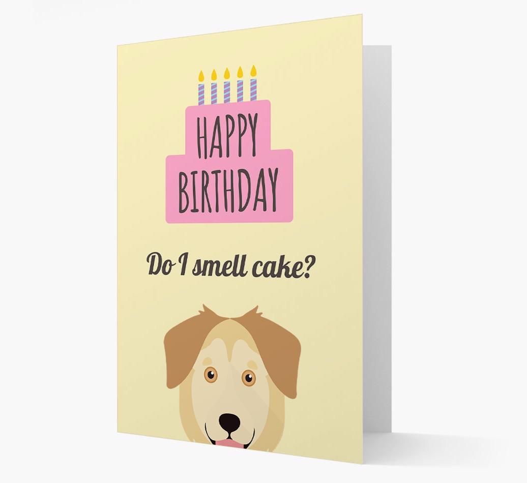 Card 'Do I smell cake?' with {breedCommonName} Icon