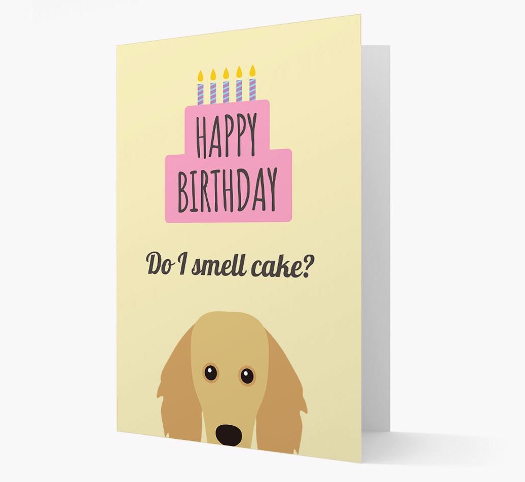 Card 'Do I smell cake?' with {breedCommonName} Icon